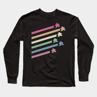 Retro Flying Meeples Long Sleeve T-Shirt